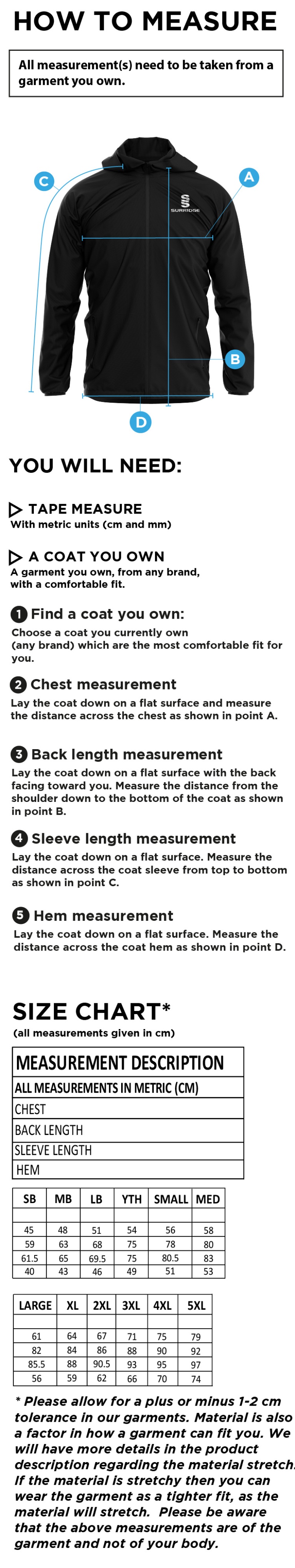 Hoe Valley School Staff Womens Dual Full Zip Training JackeT - Size Guide