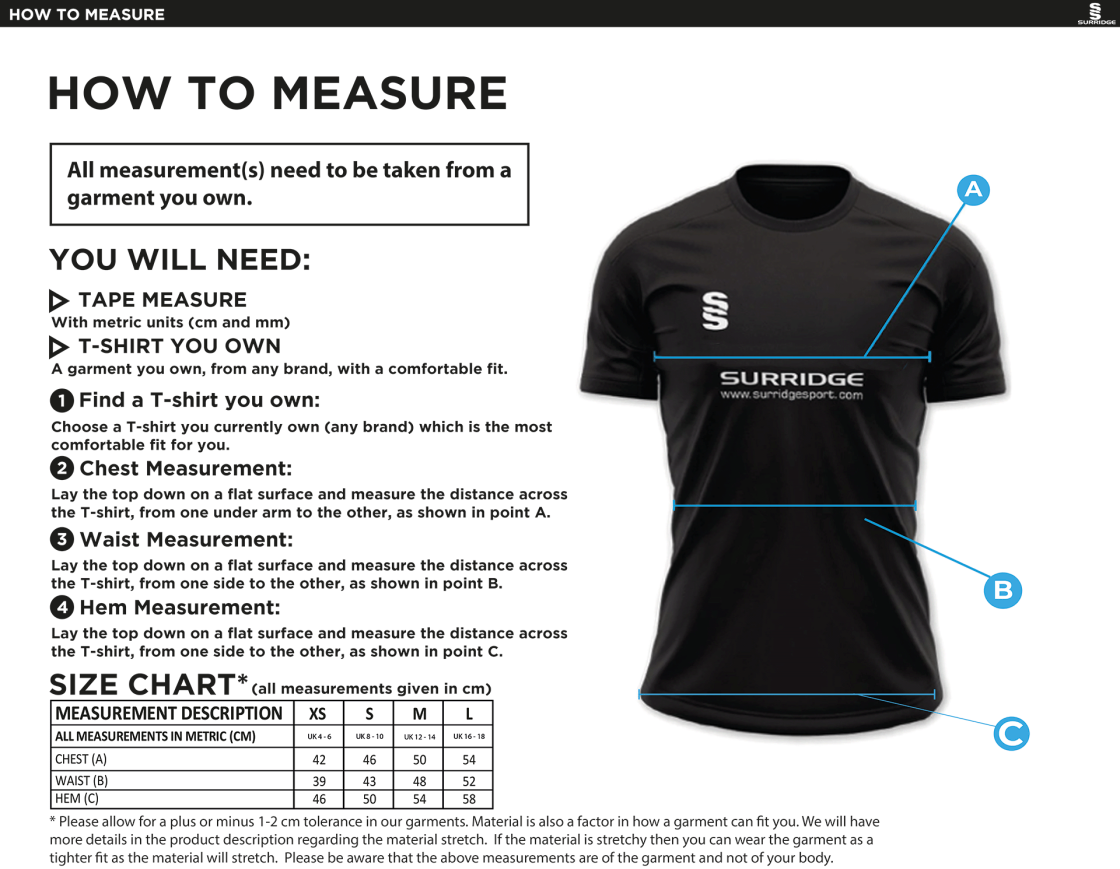 HOE VALLEY SCHOOL Women's Dual Solid Colour Polo - Size Guide