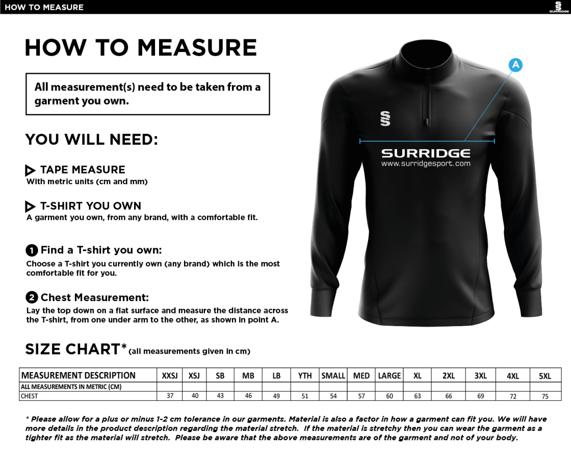 HOE VALLEY SCHOOL BLADE PERFORMANCE TOP - Size Guide